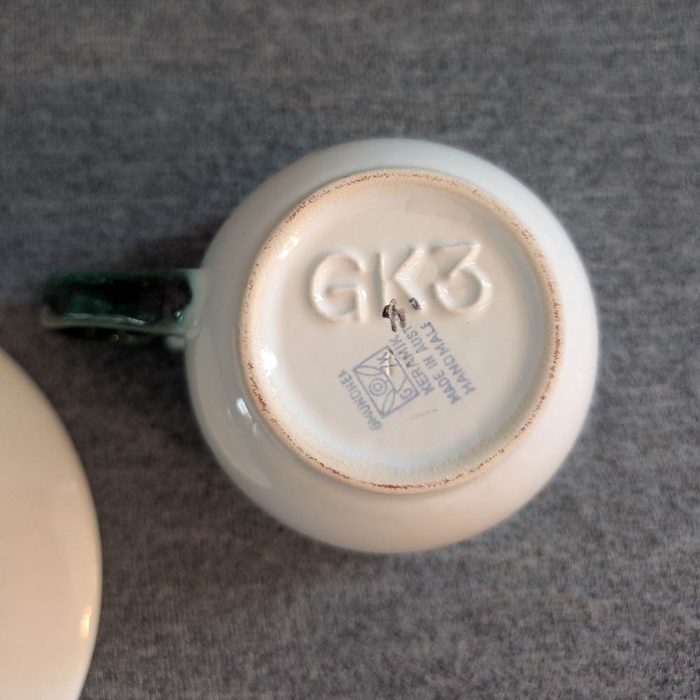 Gmundner Keramik Scattered Flowers/Streublumen Cup & Saucer, VG - Picture 6 of 6
